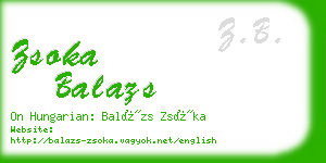 zsoka balazs business card